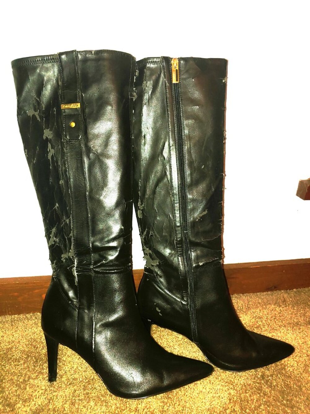 Well Worn Calvin Klein Black High Heel Knee High Boot